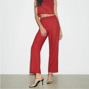 NWT Reformation Remi Cropped Linen Pant size large